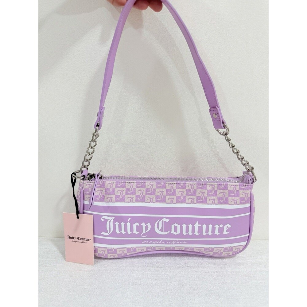 Juicy Couture Fashionista Shoulder Bag Violet Tulle Monogram NWT